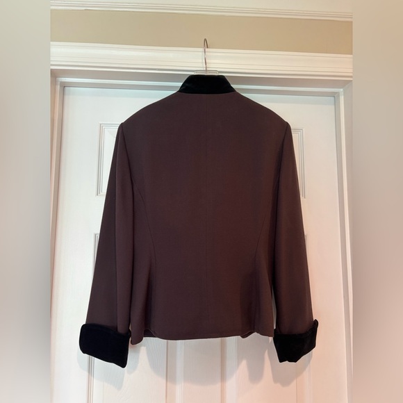 Christian Dior Vintage Wool Suit Set Skirt and Jacket Brown and Black Size 12 - Picture 6 of 13